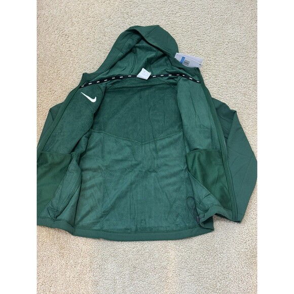 NWT NIKE KIDS' STOCK THERMA-FIT LS PRE-GAME FULL ZIP HOODIE GREEN BOYS SZ M - Picture 3 of 9